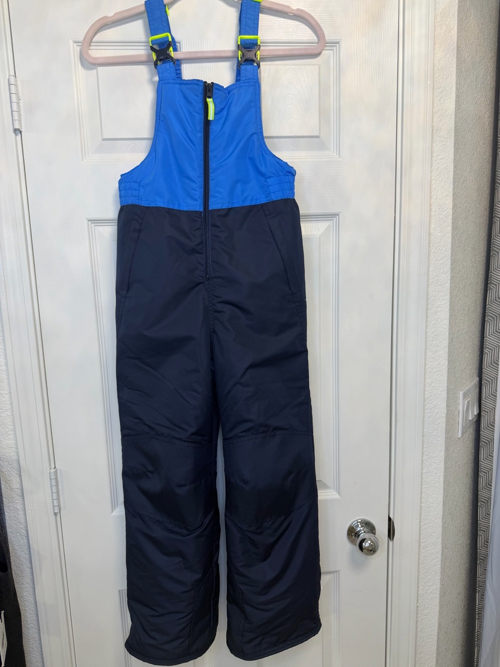 Champion VentureDry Kids Snow Bib Overalls Size M 8-10 Blue Navy Ski Pants EUC